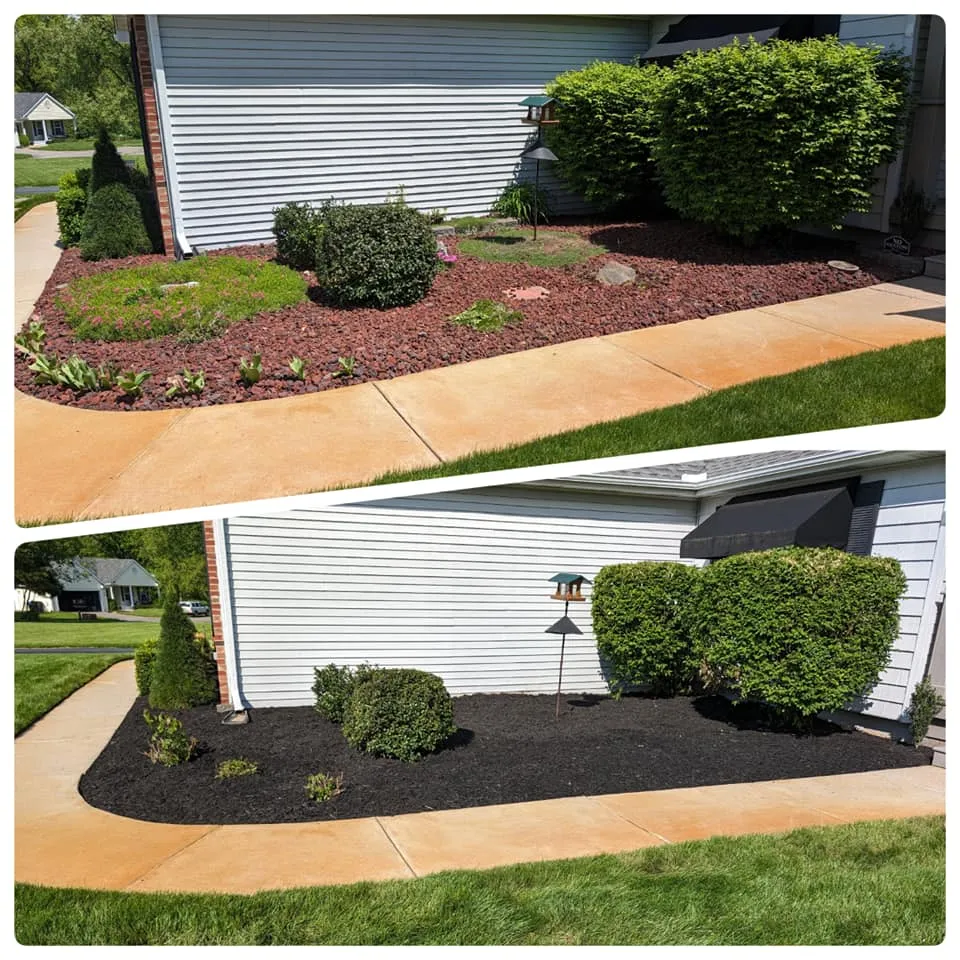 Fresh mulch installation